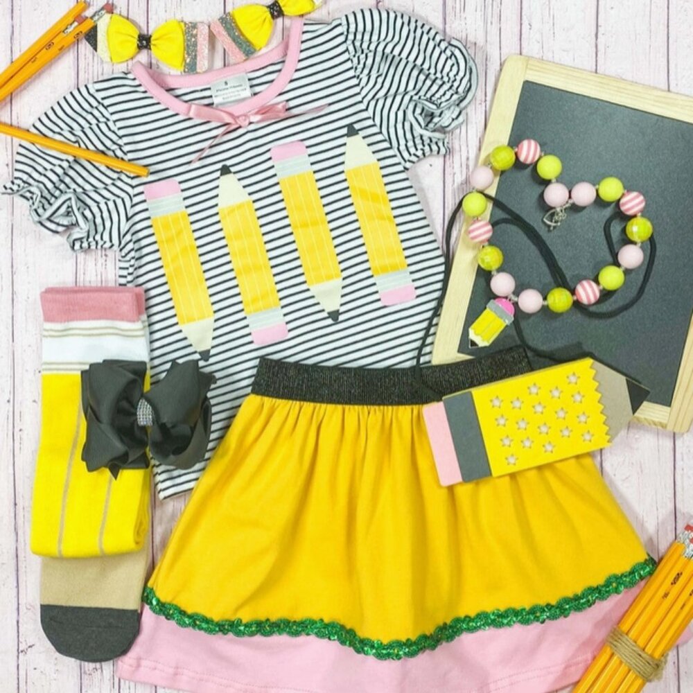 Pencil Life Stripes & Tiered Skirt Set